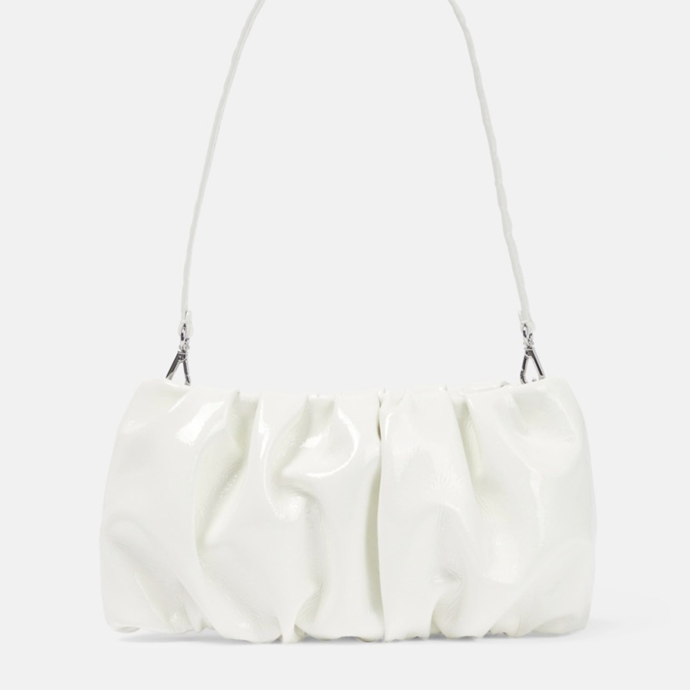 NWT Staud Bean Convertible Bag - White Patent Leather